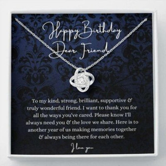 Friend Necklace Present, Happy Birthday Friend, Bff Birthday Gift With Poem - Thegiftio UK