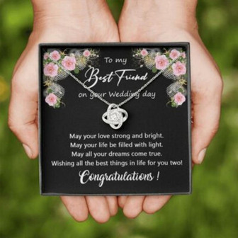 Friend Necklace, Sister Necklace, To My Best Friend On Her Wedding Day Necklace, Gift For Bride From Best Friend - Thegiftio UK