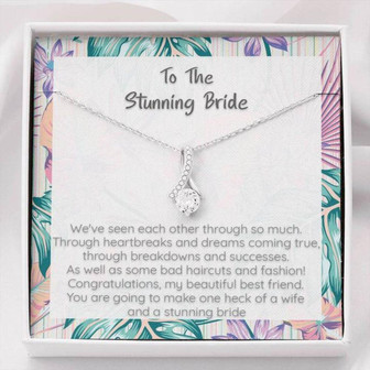 Friend Necklace, To The Beautiful Bride, My Best Friend Wedding Gift Necklace - Thegiftio UK
