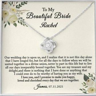 Future Wife Necklace, Personalized Necklace Groom To Bride Gift On Wedding Day, To My Bride Gift From Groom Custom Name - Thegiftio UK