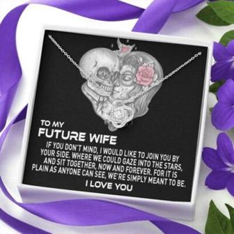 Future Wife Necklace, To My Future Wife, Gaze Into The Stars Necklace , Gift For Fiance, Future Wife , Tattoo Skull - Thegiftio UK