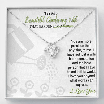 Gardening Wife - Love Knot Necklace - Watering Flowers Large - Thegiftio UK