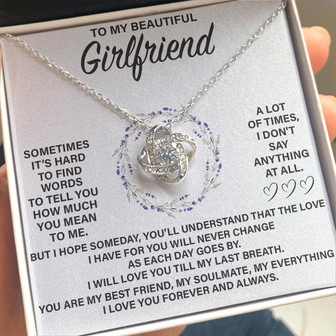 Gf1 Love Knot Necklace Gift For Girlfriend - Thegiftio UK