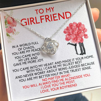 Gf2 Love Knot Necklace Gift For Girlfriend - Thegiftio UK