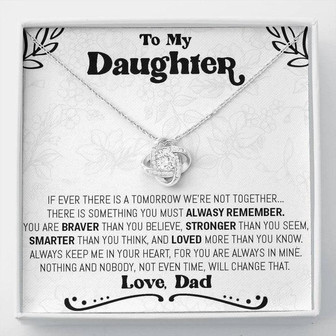 Gift For Daughter From Dad, Daughter Father Necklace, Daughter Gift From Dad, To My Daughter Love Knot Necklace, Daughters Birthday - Thegiftio
