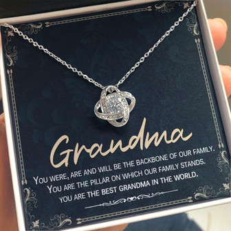 Gift For Grandma - Love Knot Necklace With Message - Thegiftio UK