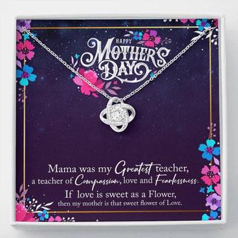 Gift For Mom - Mama Was My Greatest Teacher - Mother's Day Gift - Love Knot Necklace - Thegiftio UK