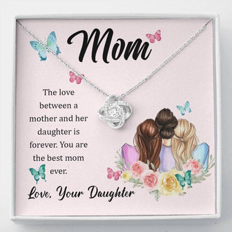 Gift For Mom From Daughter - Love Knot Necklace - Thegiftio UK