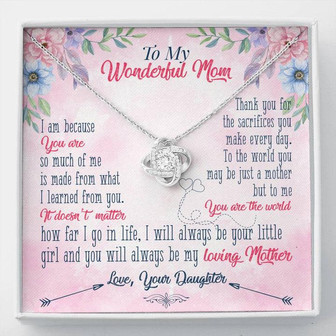 Gift For Mom Love Knot Necklace With Message Card #12 - Thegiftio UK