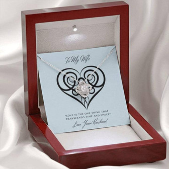 "Gift For Wife -Love Knot Necklace With Love Knot"-Celtic-"Love Transcends Space And Time" - Thegiftio UK
