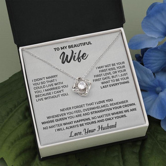 Gift For Wife Married You Crown Love Knot Necklace - Thegiftio UK