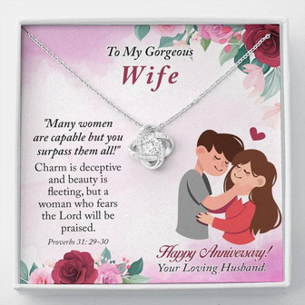 Gift For Wife, Proverbs 31 Wife, Sentimental Gifts, Love Knot Necklace, Gifts, Pendant, Pendant Necklace, For Wife Gift - Thegiftio