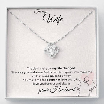 Gift For Wife | The Day I Met You, My Life Changed | Love Knot Necklace - Thegiftio UK