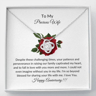 Gift For Wife, To My Precious Wife Anniversary Gift, Sentimental Gift, Thoughtful Gift, Love Knot, Love Knot Necklace, Wife Gift, To My Wife Necklace, Necklace For Her, Pendant Necklace - Thegiftio