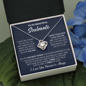 Gift For Your Soulmate Be With Squeezed Love Knot Necklace - Thegiftio UK