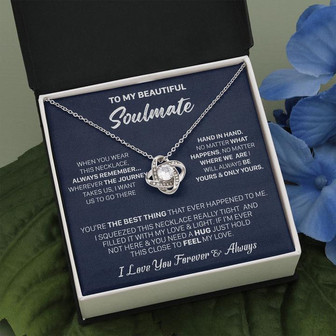 Gift For Your Soulmate Remember No Matter Squeezed Love Knot Necklace - Thegiftio UK