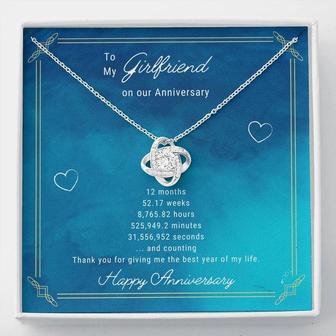 Girlfriend 1St Anniversary 12 Months Love Knot Necklace - Thegiftio UK