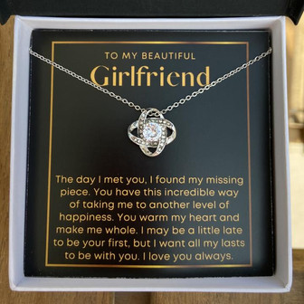 Girlfriend, I Found My Missing Piece - Love Knot Necklace - Thegiftio UK