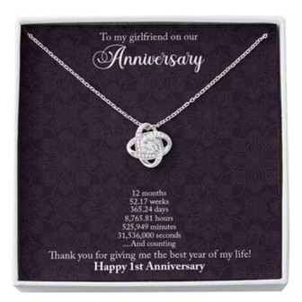 Girlfriend Necklace, First Year Anniversary Necklace Gift For Girlfriend, Anniversary Necklace For Girlfriend - Thegiftio UK