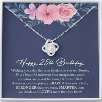 Girlfriend Necklace, Friend Necklace, 25Th Birthday Necklace For Her, Happy 25Th Birthday Gifts For Womens - Thegiftio UK