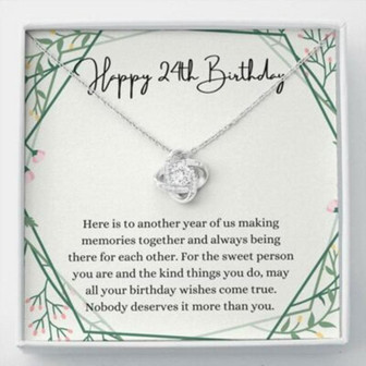 Girlfriend Necklace, Happy 24Th Birthday Necklace, Gift For 24Th Birthday, 24 Years Old Birthday Woman - Thegiftio UK