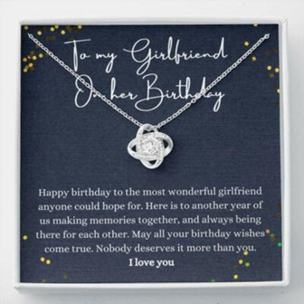 Girlfriend Necklace, Happy Birthday Girlfriend Necklace Gift, Girlfriend Birthday, Thoughtful Gift - Thegiftio UK