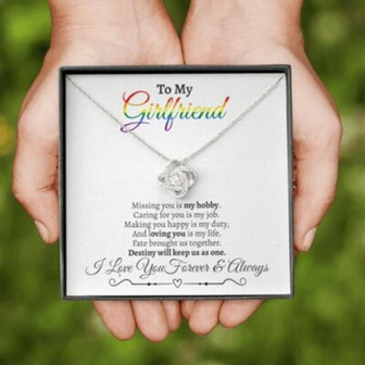 Girlfriend Necklace, Hers And Hers Necklace Gift, Lesbian Lgbt Girlfriend, Lgbt Necklace For Her - Thegiftio UK