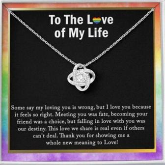 Girlfriend Necklace, Lesbian Couple Joint Hearts Necklace, Lgbt Gift, Lesbian Wedding, Rainbow Flag - Thegiftio UK