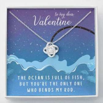 Girlfriend Necklace, To My Dear Valentine Fish Love Knot Necklace Gift - Thegiftio UK