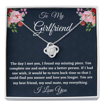Girlfriend Necklace, To My Girlfriend Necklace Gift, Love Knot Necklace For Her Birthday, Anniversary - Thegiftio UK