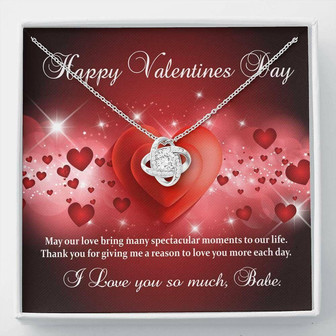 Girlfriend Necklace, Valentines Day Gift For Girlfriend , Love Knot Necklace , I Love You More Each Day! - Thegiftio UK