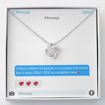 Girlfriend Necklace, Wife Necklace, My Love Necklace , You Complete Me Message Card , Love Knots - Thegiftio UK