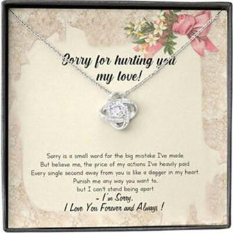 Girlfriend Necklace, Wife Necklace, To My Love Sorry Can’T Stand Being Apart Punish Me Dagger Necklace For Women - Thegiftio UK