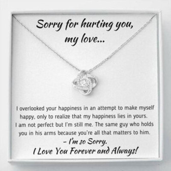 Girlfriend Necklace, Wife Necklace, To My Love Happiness Apology Love Knot Necklace Gift - Thegiftio UK