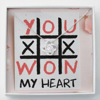 Girlfriend Necklace, Wife Necklace, To My Love Tic Tac Toe Love Knot Necklace Gift - Thegiftio UK