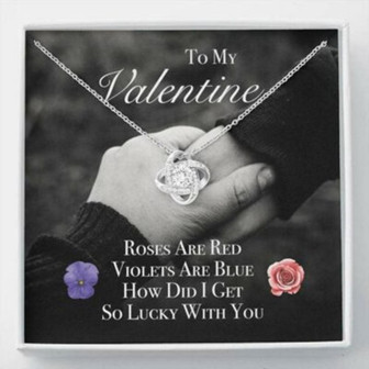 Girlfriend Necklace, Wife Necklace, To My Love Roses Love Knot Necklace Gift - Thegiftio UK