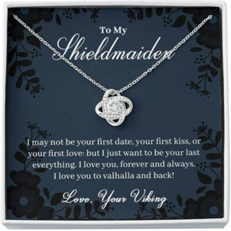 Girlfriend Necklace, Wife Necklace, To My Shieldmaiden Necklace Gift , Love You To Valhalla And Back, Viking Shieldmaiden Wife - Thegiftio UK