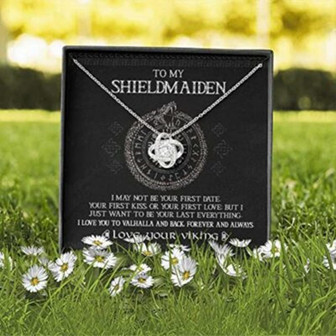 Girlfriend Necklace, Wife Necklace, To My Shieldmaiden I Love You To Valhalla And Back Necklace, Wife Gift, Girlfriend Gift, Viking Gift - Thegiftio UK