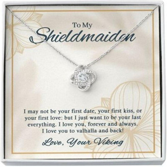 Girlfriend Necklace, Wife Necklace, To My Shieldmaiden Necklace Gift , Love You To Valhalla And Back, Viking Shieldmaiden Wife - Thegiftio UK