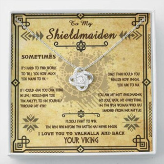 Girlfriend Necklace, Wife Necklace, To My Shieldmaiden Necklace Gift , Love, Your Viking , Girlfriend, Fiance, Future Wife - Thegiftio UK