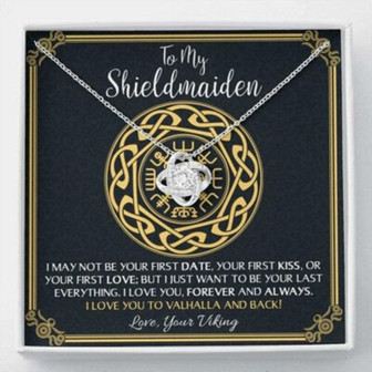 Girlfriend Necklace, Wife Necklace, To My Shieldmaiden Necklace Gift , Love You To Valhalla And Back, Wife Gift, Girlfriend Gift, Viking Gift - Thegiftio UK