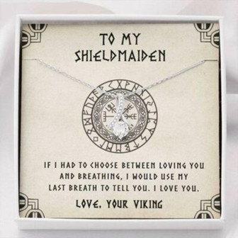 Girlfriend Necklace, Wife Necklace, To My Shieldmaiden Necklace , Last Breath , Gift For Wife Girlfriend Future Wife - Thegiftio UK