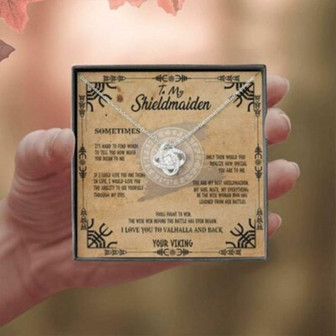 Girlfriend Necklace, Wife Necklace, To My Shieldmaiden Necklace Love Your Viking, Gift For Wife Shieldmaiden, Viking Style - Thegiftio UK