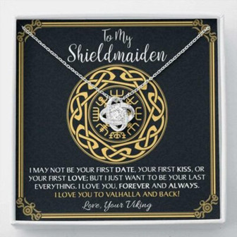 Girlfriend Necklace, Wife Necklace, To My Shieldmaiden Necklace Gift , Love You To Valhalla And Back, Wife Gift, Girlfriend Gift, Viking Gift Gift - Thegiftio UK
