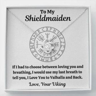Girlfriend Necklace, Wife Necklace, To My Shieldmaiden “Breathing” Love Knot Necklace Gift - Thegiftio UK