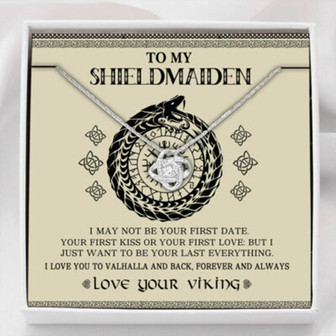 Girlfriend Necklace, Wife Necklace, To My Shieldmaiden I Love You To Valhalla And Back Necklace, Viking Gift - Thegiftio UK