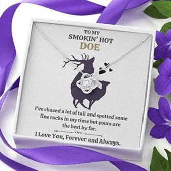 Girlfriend Necklace, Wife Necklace, To My Smokin’ Hot Doe “Tail , Golden” Necklace. Gift For Fiance, Girlfriend, Future Wife, Wife - Thegiftio UK