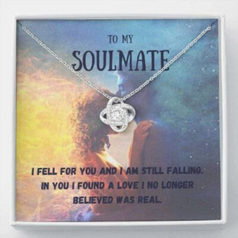 Girlfriend Necklace, Wife Necklace, To My Soulmate Necklace Gift , I Fell For You , Heartwarming Message Necklace - Thegiftio UK