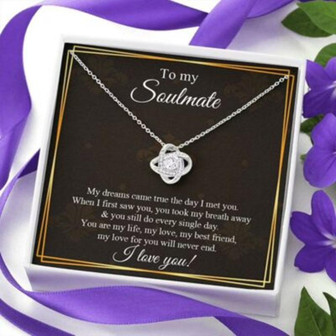 Girlfriend Necklace, Wife Necklace, To My Soulmate Necklace Gift, Gift For Girlfriend, Soulmate Necklace, Gift For Her - Thegiftio UK