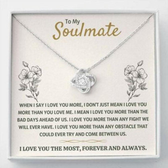 Girlfriend Necklace, Wife Necklace, To My Soulmate The Most , Golden Love Knot Necklace Gift - Thegiftio UK
